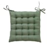 Galette de chaise unie et piquée polyester vert 38x38 cm