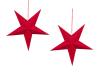 Conjunto de 2 estrellas LED de papel rojo 45 cm