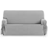 Funda cubre sofá 2 plazas lazos protector liso 120-180 cm gris oscuro