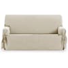 Funda cubre sofá 3 plazas lazos protector liso 180-230 cm taupe