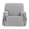 Funda cubre sillón 1 plaza lazos protector liso 80-120 cm gris oscuro