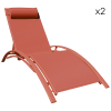 Set di 2 sedie a sdraio in textilene y alluminio terracotta