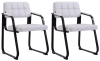 Set de 2 silla de comedor con reposabrazos en simil cuero blanco