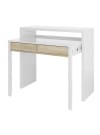 Bureau effet bois beige, blanc 98x36 cm