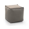 Gicos Pouf Sgabello Tondo Grigio – Seduta In Tessuto Con Gambe In Legno, 28x27 Cm, HEZ-790140