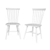 Lot de 2 chaises blanches à barreaux en bois d'hévéa