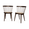 2er-Set Stühle aus Holz und Rohrgeflecht , Dunkles Holz