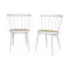 2er-Set Stühle aus Holz und Rohrgeflecht , Weiß