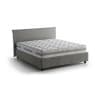Letto alla francese in tessuto grigio 140x190 cm