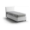 Letto alla francese in tessuto bianco 140x190 cm