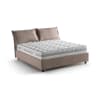 Letto alla francese in tessuto tortora 140x190 cm