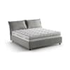 Letto alla francese in tessuto grigio 140x190 cm