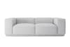 Canapé droit en tissu 4 places gris clair