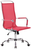 Chaise de bureau réglable pivotant en microfibre Rouge