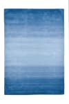 Tapis dégradé de couleur en laine bleu 70x140 cm