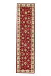 Tapis floral classique en 100% laine crème rouge 70x270 cm