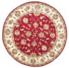 Tapis floral classique en 100% laine crème rouge D150 cm