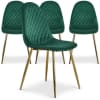 Lot de 4 chaises matelassées velours vert