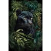 Horloge murale en verre 40x40cm Silencieuse Jungle Léopard Panthère Wall Clock