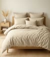 Parure housse de couette coton grège 260x240 cm