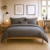 Parure housse de couette coton gris fonce 240x220 cm