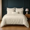 Parure housse de couette coton ivoire 240x220 cm