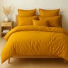 Parure housse de couette coton safran 240x220 cm