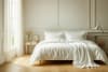 Parure housse de couette coton blanc 260x240 cm