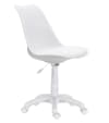 Silla escritorio asiento ergonómico tapizado polipiel blanco