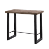 Table haute en acier et bois foncé L 120