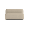 Lineares 2-Sitzer-Sofa aus Stoff, beige