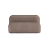Lineares 2-Sitzer-Sofa aus Stoff, braun