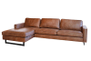 Ecksofa mit Longchair, braun