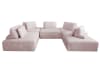 Modulares 5-Sitzer Sofa mit Kissen aus Cord, rosa