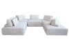 Modulares 5-Sitzer Sofa mit Kissen aus Cord, hellgrau
