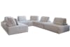 Modulares 6-Sitzer Sofa mit Kissen aus Cord, hellgrau