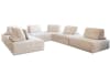 Modulares 6-Sitzer Sofa mit Kissen aus Cord, cremeweiß