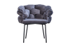 Stuhl aus Samt, grau