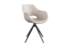 Drehbarer Stuhl aus Microfaser, cremeweiß