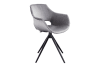 Drehbarer Stuhl aus Samt, grau