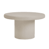Mesa auxiliar de microcemento en color blanco de 45 cm