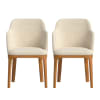 2 sillas con tela hecha a mano en color beige