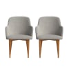 2 sillas con tela reciclada hecha a mano en color gris