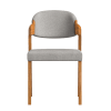 Stuhl mit handgefertigtem, recyceltem Stoff, in Grau