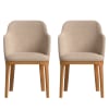 2 sillas con tela hecha a mano en color marrón claro