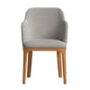 Stuhl mit handgefertigtem Stoff, in Grau