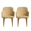 2 sillas con tela reciclada hecha a mano en color mostaza