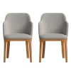 2 Stühle mit handgefertigtem Stoff, in Grau