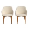2 sillas con tela reciclada hecha a mano en color beige