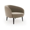 Fauteuil tissu velours beige taupe